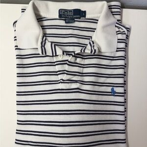 Polo by Ralph Lauren White and Navy Striped Polo Shirt